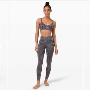 Lululemon Gray  and Light Purple Tye Dye Ebb to Street Tights